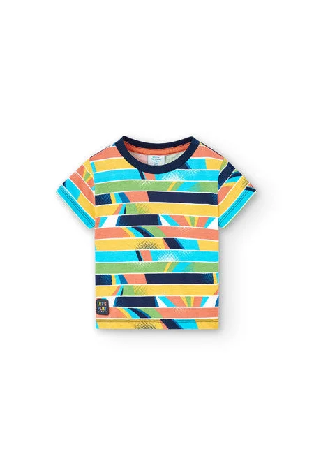 Trendy plus size dresses Top Boys S/S Geo Striped T-Shirt