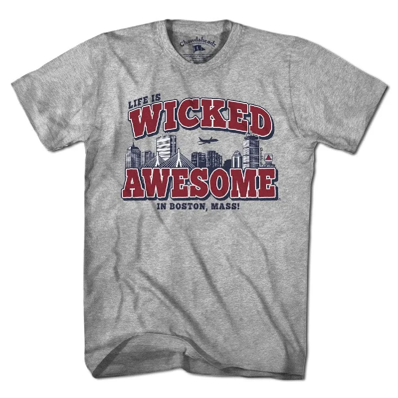 Women’s creative slogan T-Shirts Wicked Awesome Boston Skyline T-Shirt