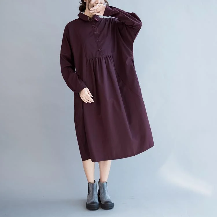 trendy jumpsuits & dresses for fall Mulberry oversize cotton dresses long sleeve maxi dress gowns