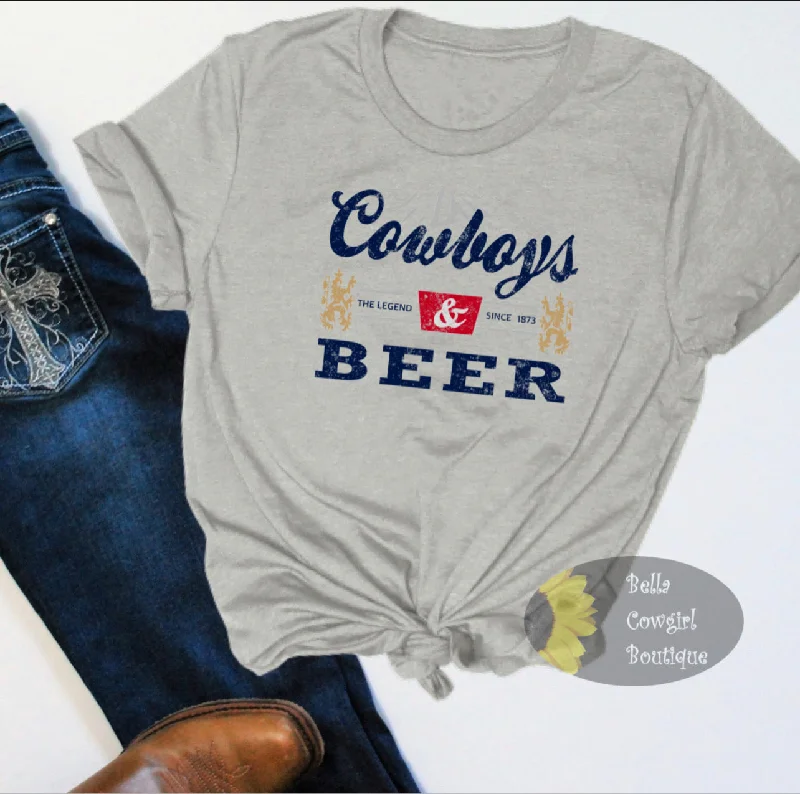 Women’s funky design T-Shirts Cowboys And Beer Western T-Shirt