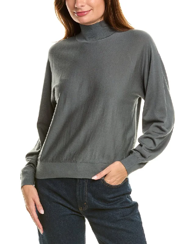 Warm cashmere sweaters Theory Blouson Turtleneck Wool-Blend Sweater