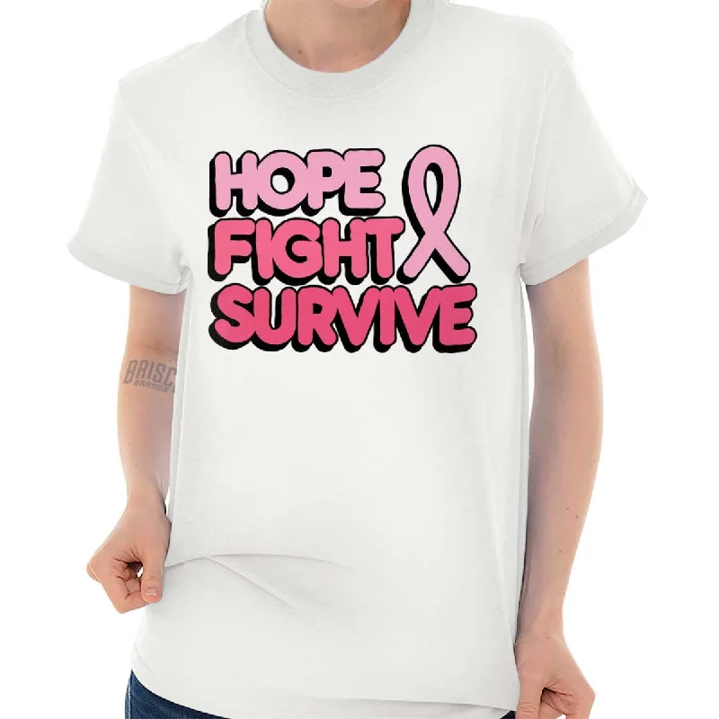 Women’s T-Shirts for summer vacation Hope Fight Survive BCA T Shirt