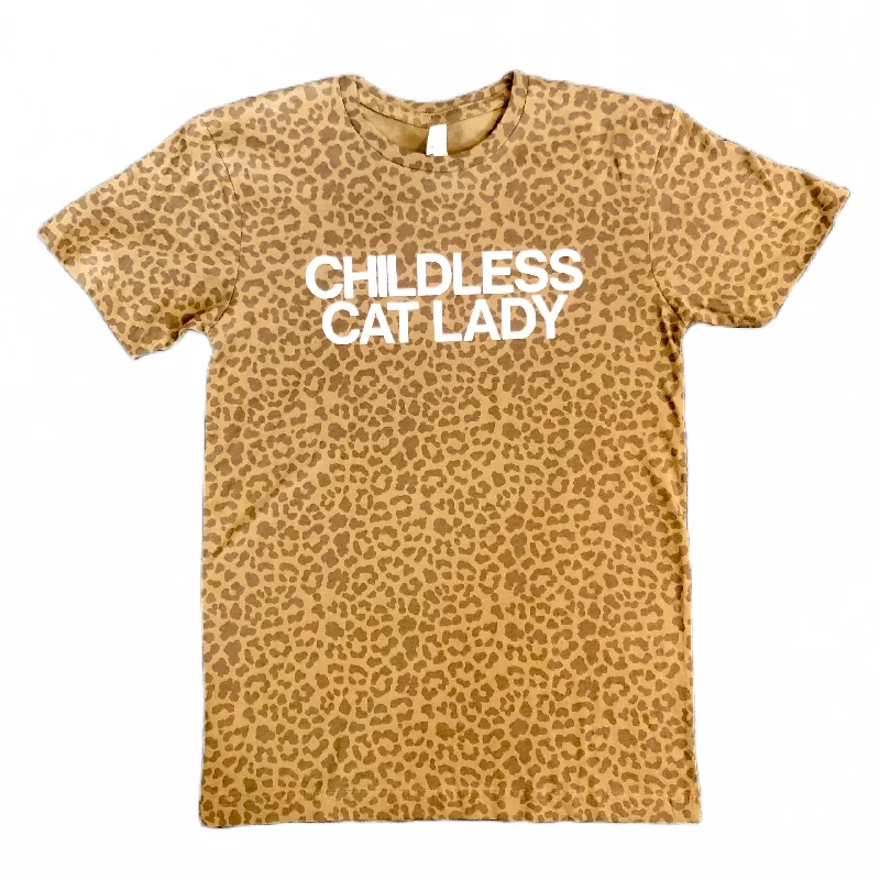 Women’s slogan T-Shirts Childless Cat Lady T-shirt - Leopard