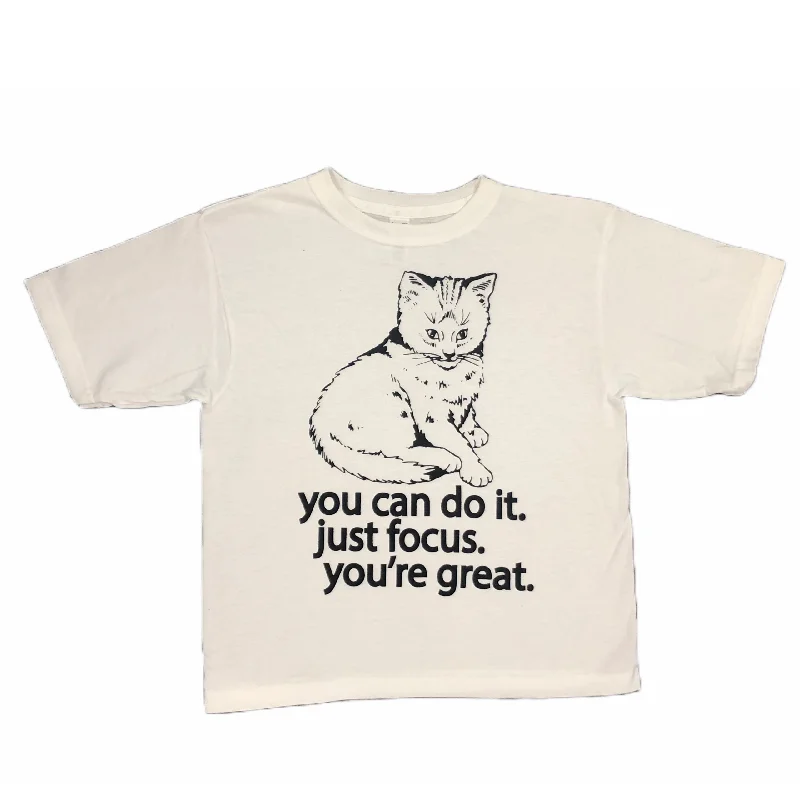 Women’s soft graphic design tees Focus Cat Youth T-shirt - Decorate It!