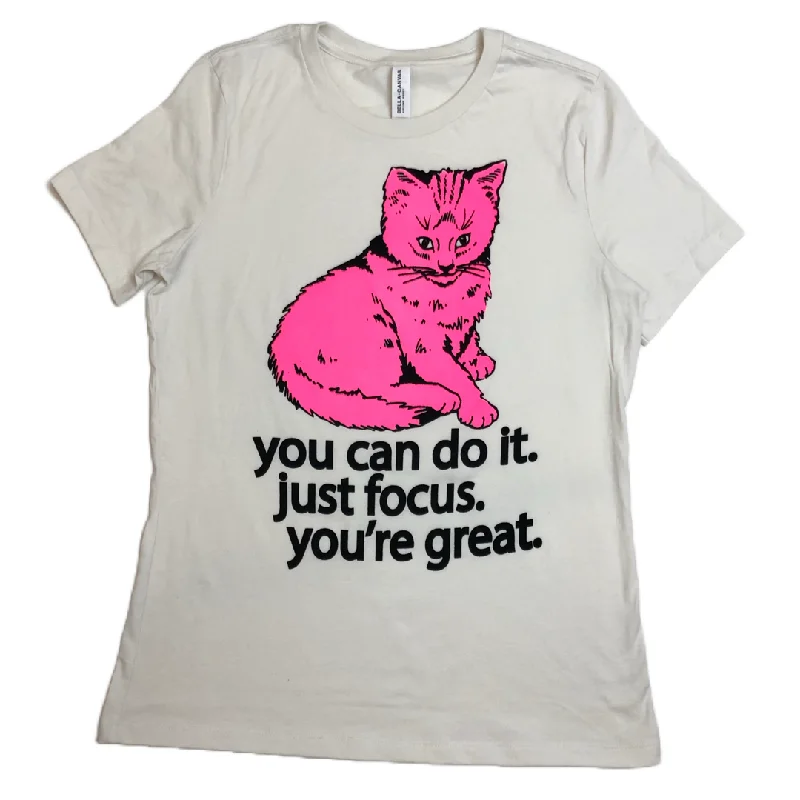 Women’s motivational T-Shirt quotes Focus Cat Women’s T-shirt - Vintage Pink