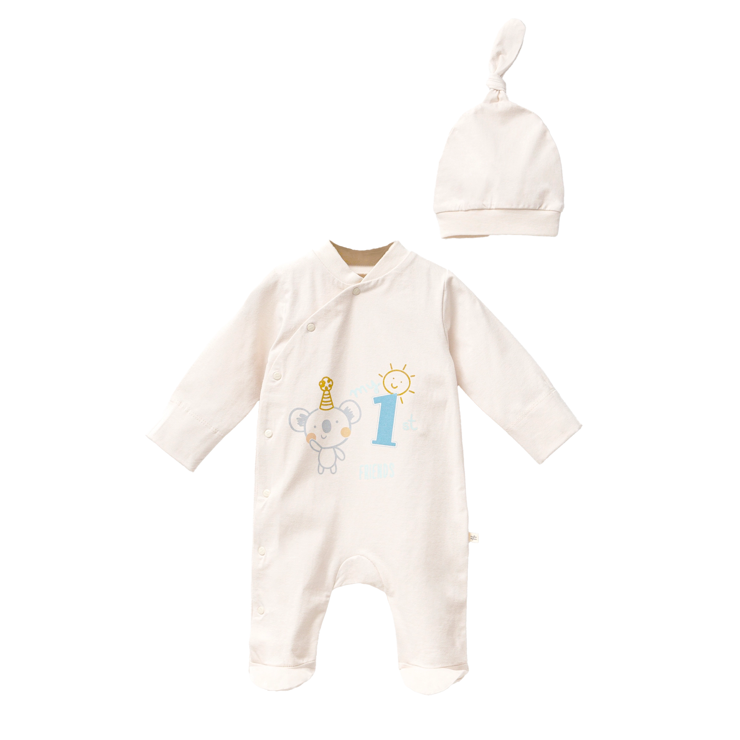 Trendy winter casual dresses Top Cream First Graphic Babygrow & Hat