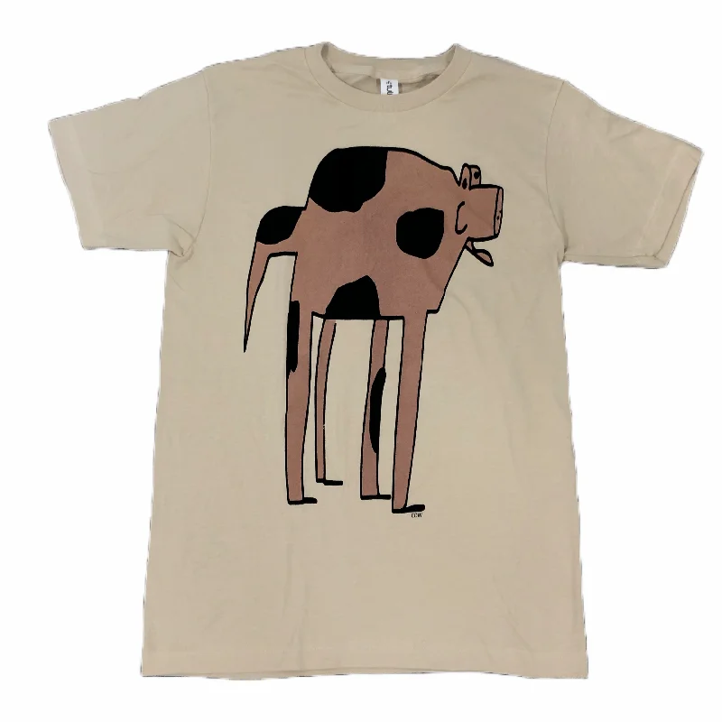 Women’s stylish printed design T-shirts Cow T-Shirt - Brown Cow