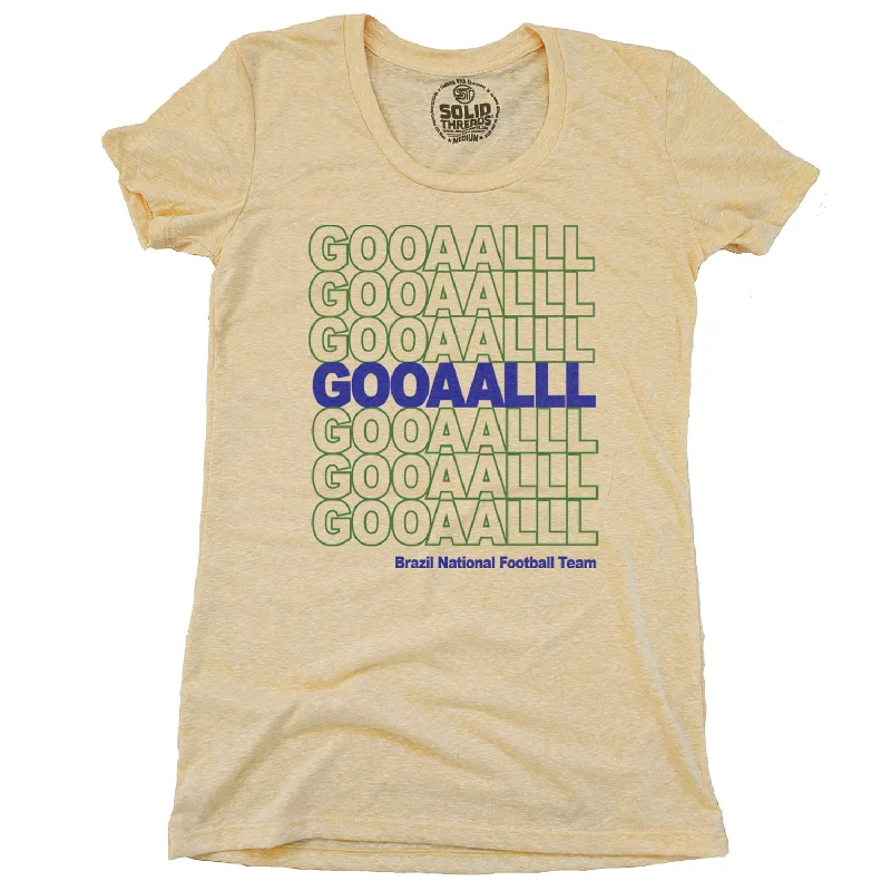 Women’s beach T-Shirts Women's Brazil Soccer Gooaalll T-shirt