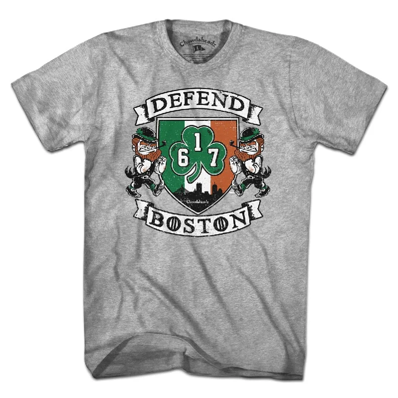 Women’s athletic T-Shirts Defend Boston Shamrock Shield T-Shirt