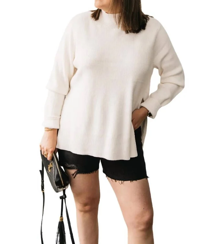 Winter pullovers for women Split Sides Sweater In Birch