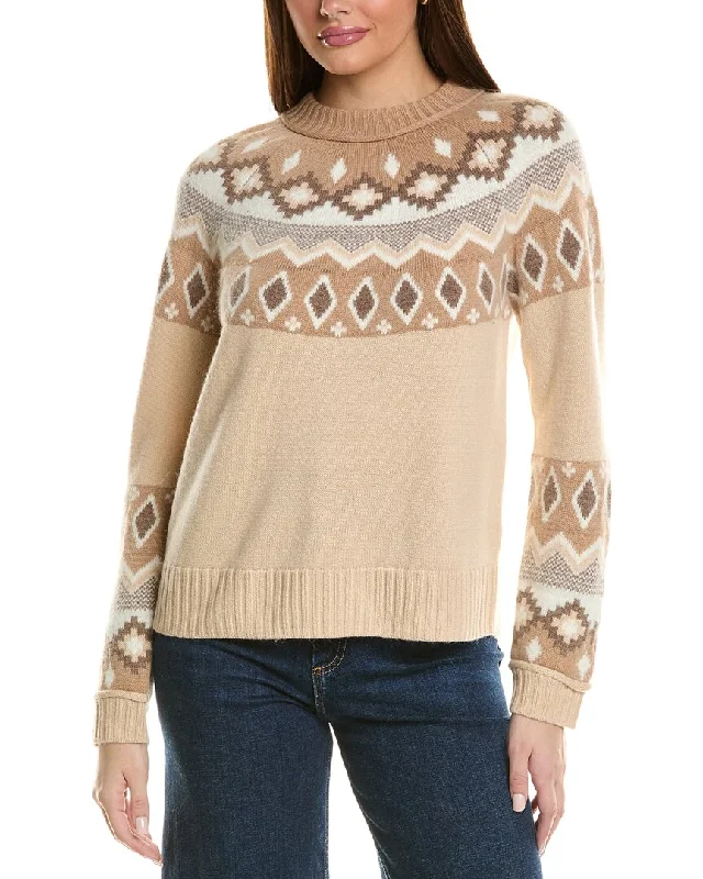 Sheer sweaters for women Hannah Rose Fairisle Wool, Angora & Cashmere-Blend Sweater