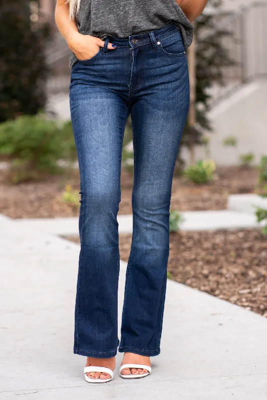 women relaxed fit denim Allie Mid Rise Flare Petite