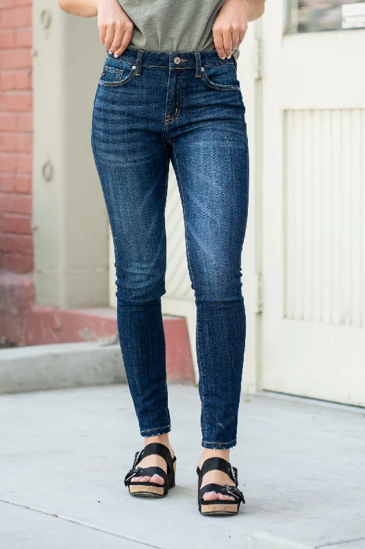 high rise straight jeans women Kendra Mid Rise Skinny