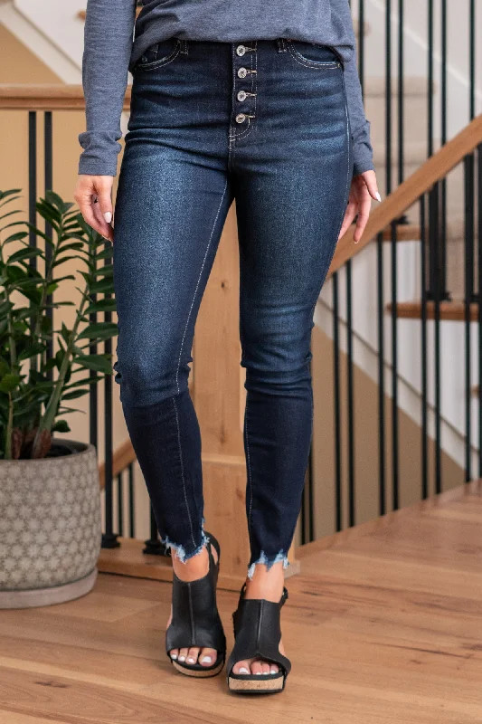 breathable jeans women Greyson Exposed Button Fly High Rise Super Skinny