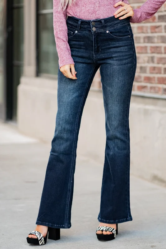 women slim jeans Westerly High Rise Double Button Flare