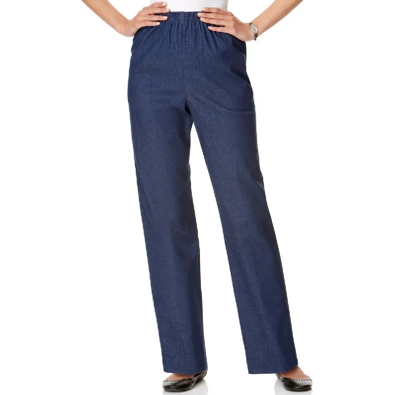 women's wide-leg pants Alfred Dunner Womens Petites High Rise Denim Straight Leg Pants