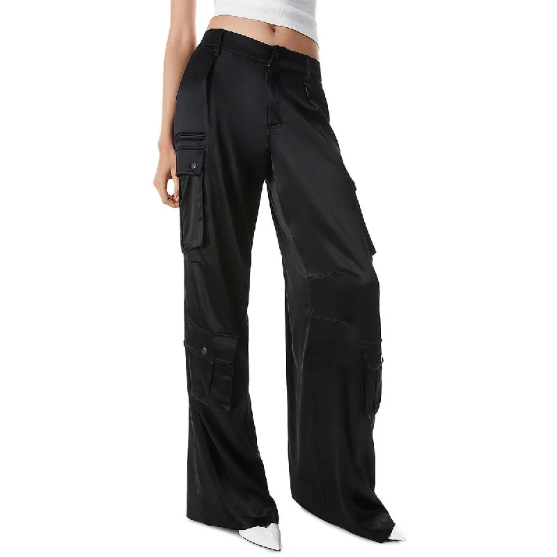 chic work pants for petite women Alice and Olivia Womens Cargo Wide Leg Cargo Pants