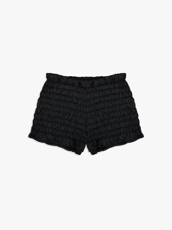 cozy comfortable shorts for women Angel Smocked Short - Black