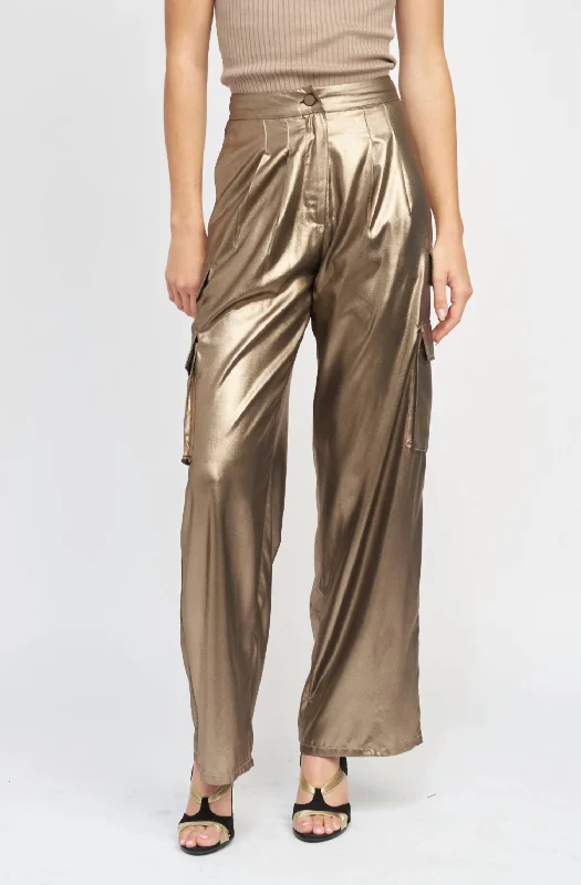 summer pants for curvy women Arnav Pant In Gold