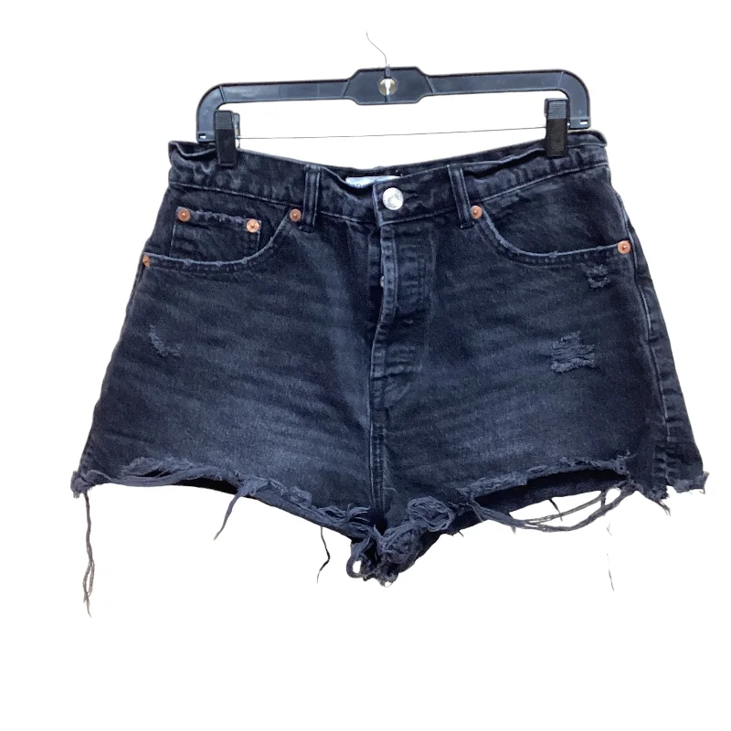 comfortable women’s high-waisted shorts Black Denim Shorts Zara, Size 12