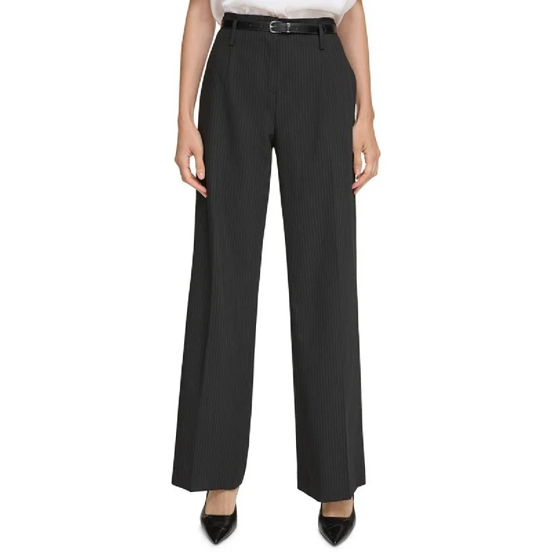 lightweight formal trousers for women Calvin Klein Womens High Rise Belted Trouser Pants