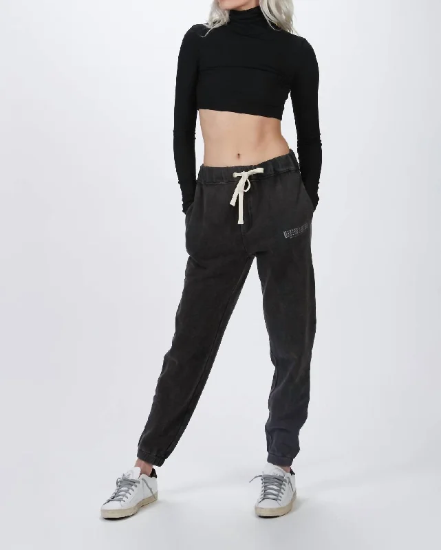 black leggings pants for women Faded Joggers In Black