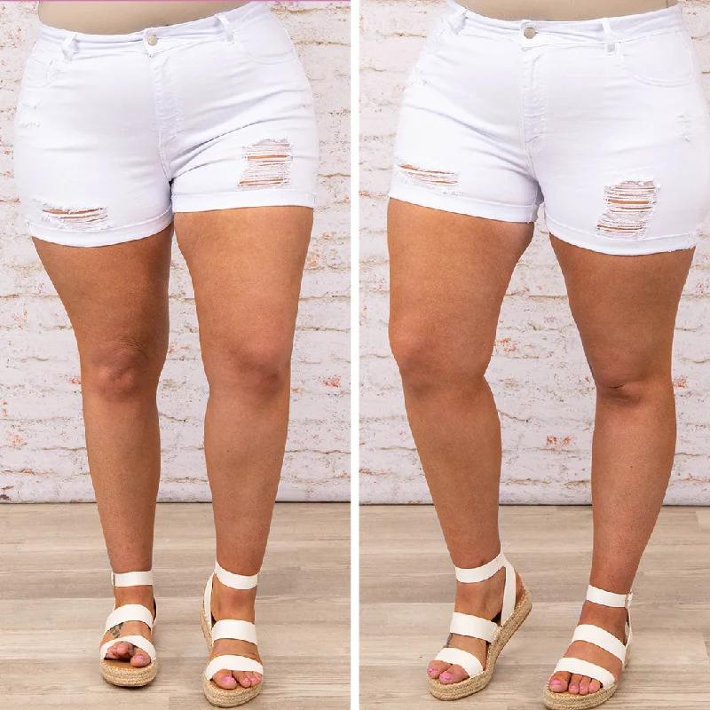 chic women’s lounge shorts Flawless Beauty Shorts, White