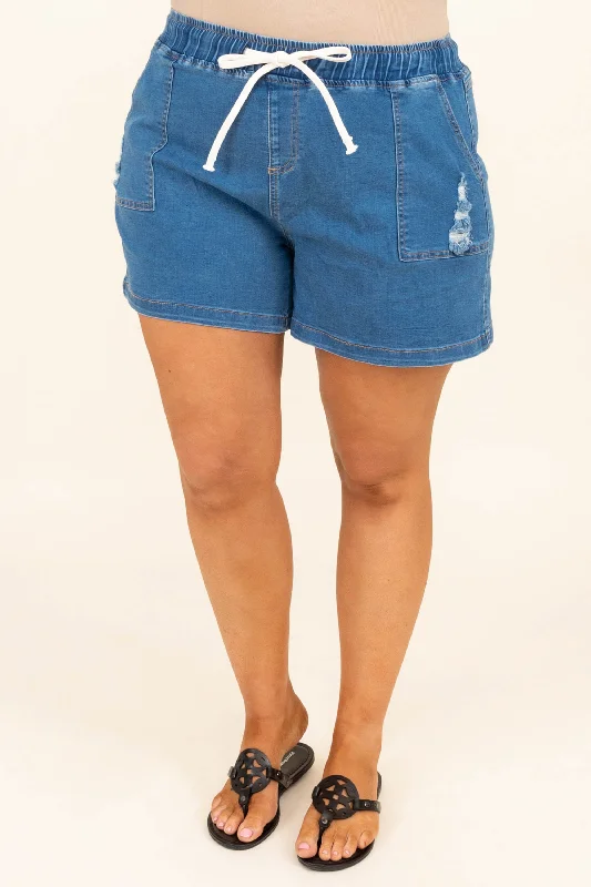 trendy vacation shorts for women Heat Waves Shorts, Light Denim