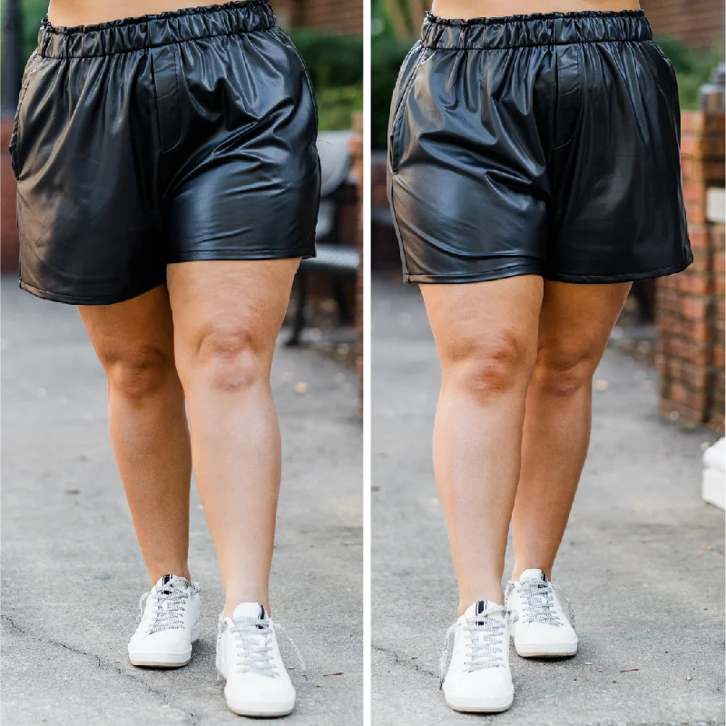 cute high-waisted shorts Just My Type Shorts, Black