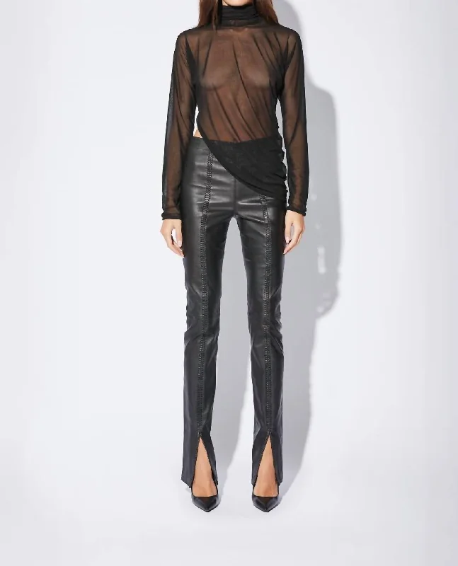 comfortable pants for all seasons Kaimi Pant In Black Leather