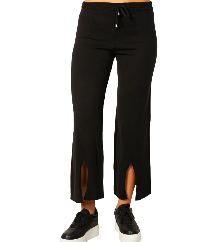 women's utility pants Knit Pant W/ Middle Silt In Black