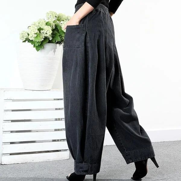 stylish office pants for everyday wear Loose Pants Women Casual Harem Pants Winter The New Fashion Solid Color Elastic Waist Pleated Aimplicity All-nmatch