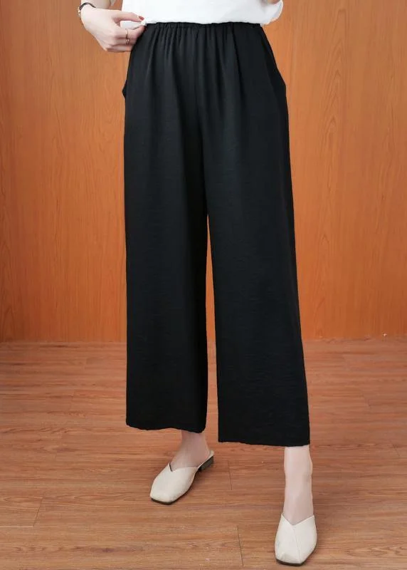 elegant tailored pants for casual days Loose Spring Wide Leg Pants Unique Black Fashion Women Pants