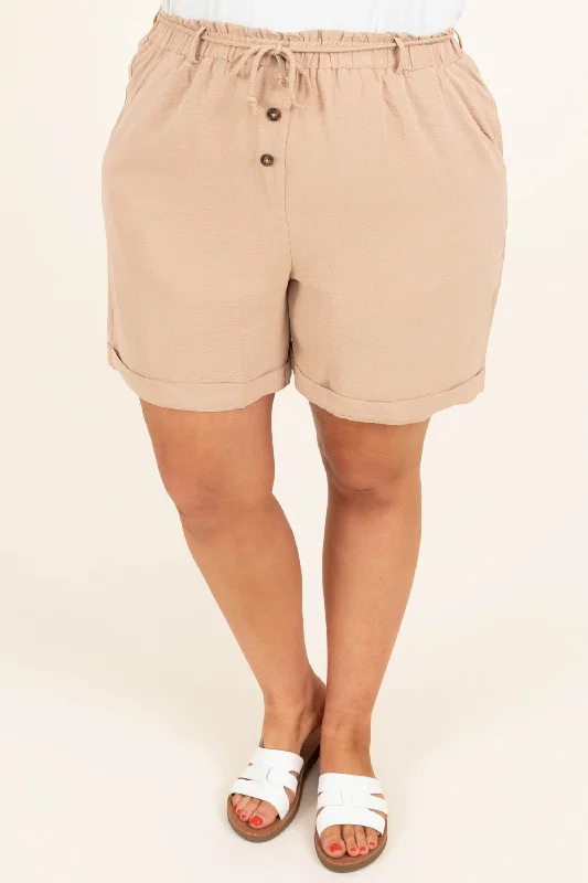 women’s shorts with adjustable waist Make It Fabulous Shorts, Khaki