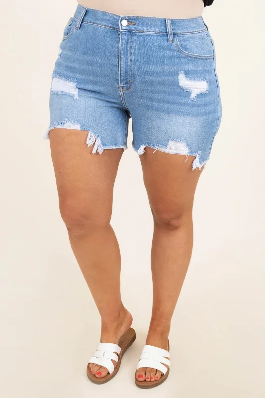 versatile summer shorts women Making It Now Shorts, Light Wash