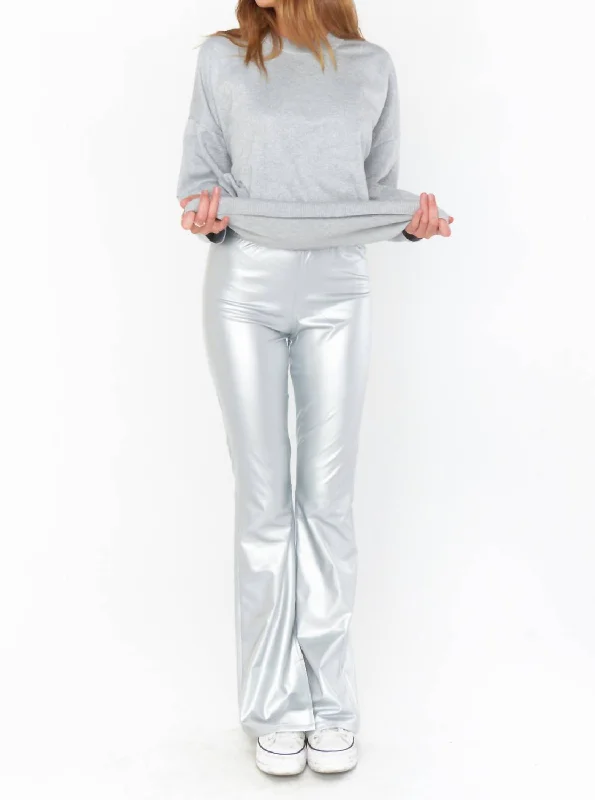 women's cotton pants for casual wear Nashville Pull On Flare Pant In Silver