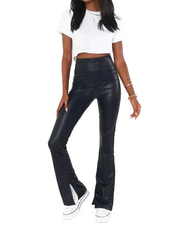 stylish low-rise pants for women Nashville Pull On Flare Pants In Black