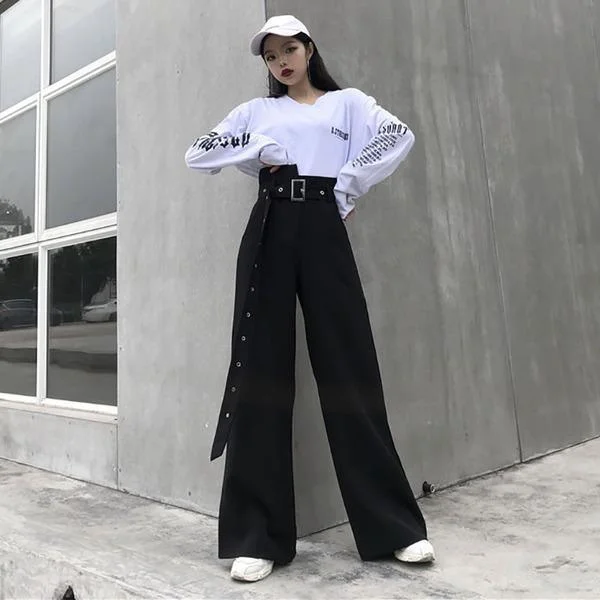 casual relaxed fit pants for women New Women High Waist Black Small Fresh Casual Style 2020 Spring Autumn Pants