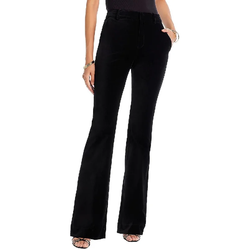 chic travel-friendly pants Ramy Brook Womens Lola Velvet Mid-Rise Flared Pants