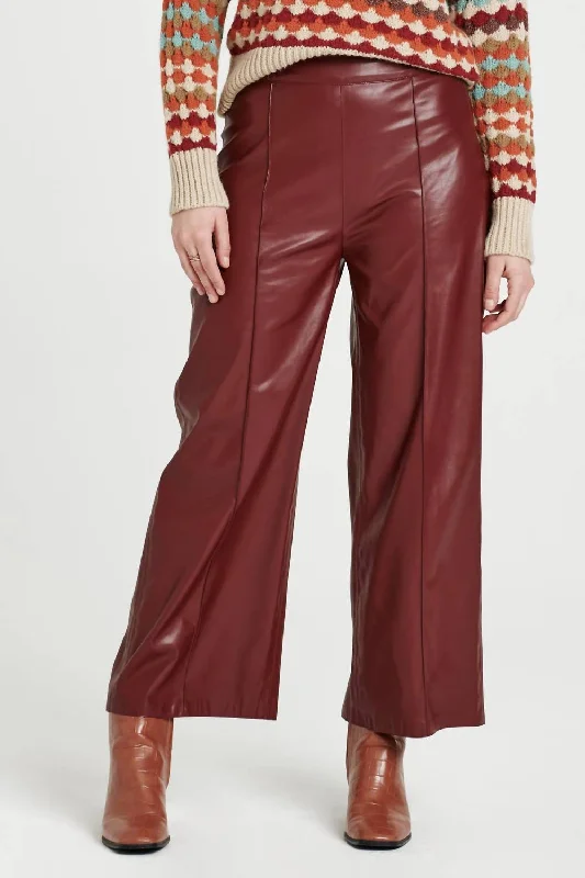 stylish pants for traveling Sale Sparkle Wide Leg Cropped Pant In Vino