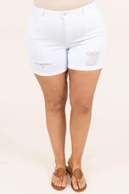 elastic waist shorts women Simply Living Shorts, White