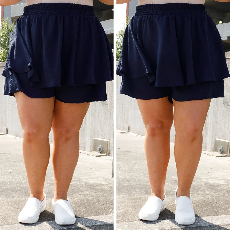 lightweight cotton women’s shorts The Perfect Harmony Skort, Navy