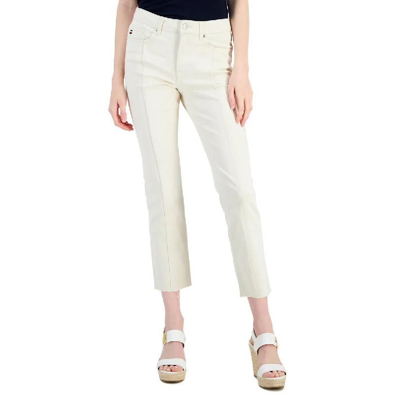 soft casual pants for women Tommy Hilfiger Womens Tribeca Cropped Straight Leg Ankle Pants