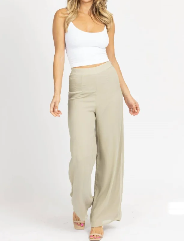 chic daily pants for women Wide Leg High Rise Pants In Sage