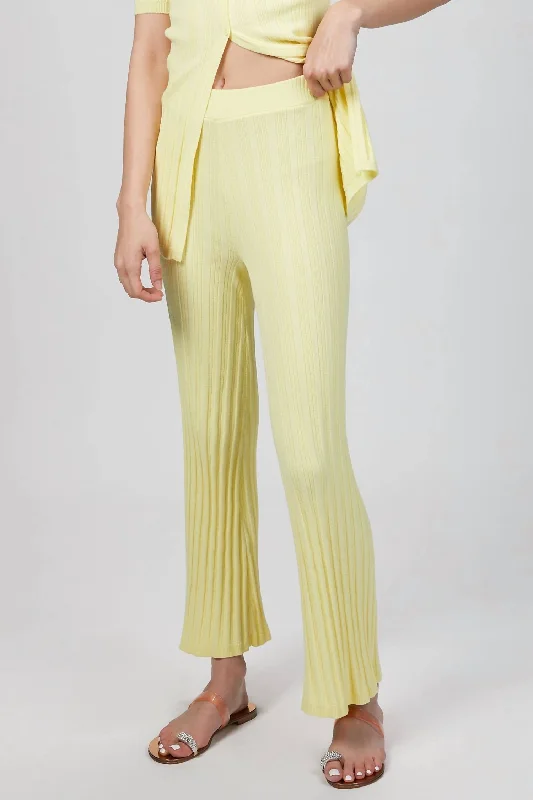 stylish work pants for women Xiomara Knit Pant In Pale Yellow